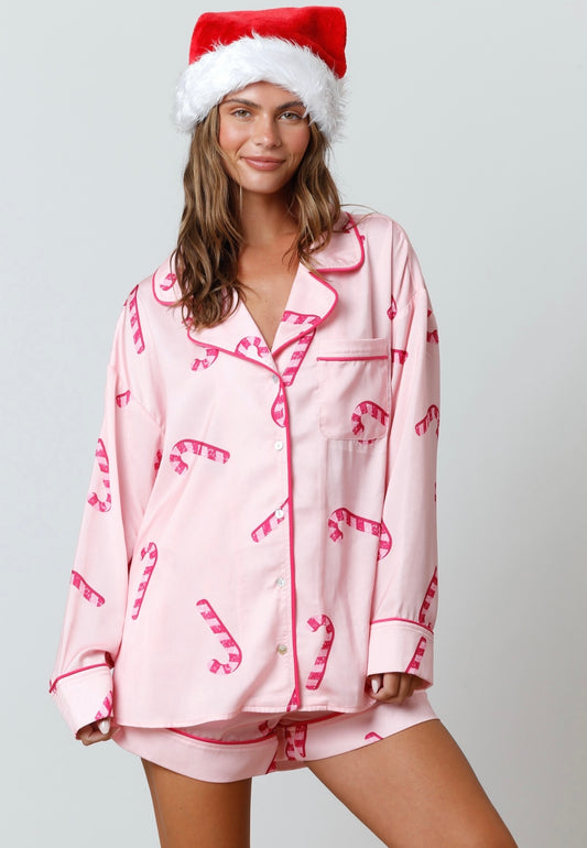 Candy Cane Pajama TOP