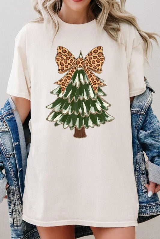 Leopard Bow Tree Tee