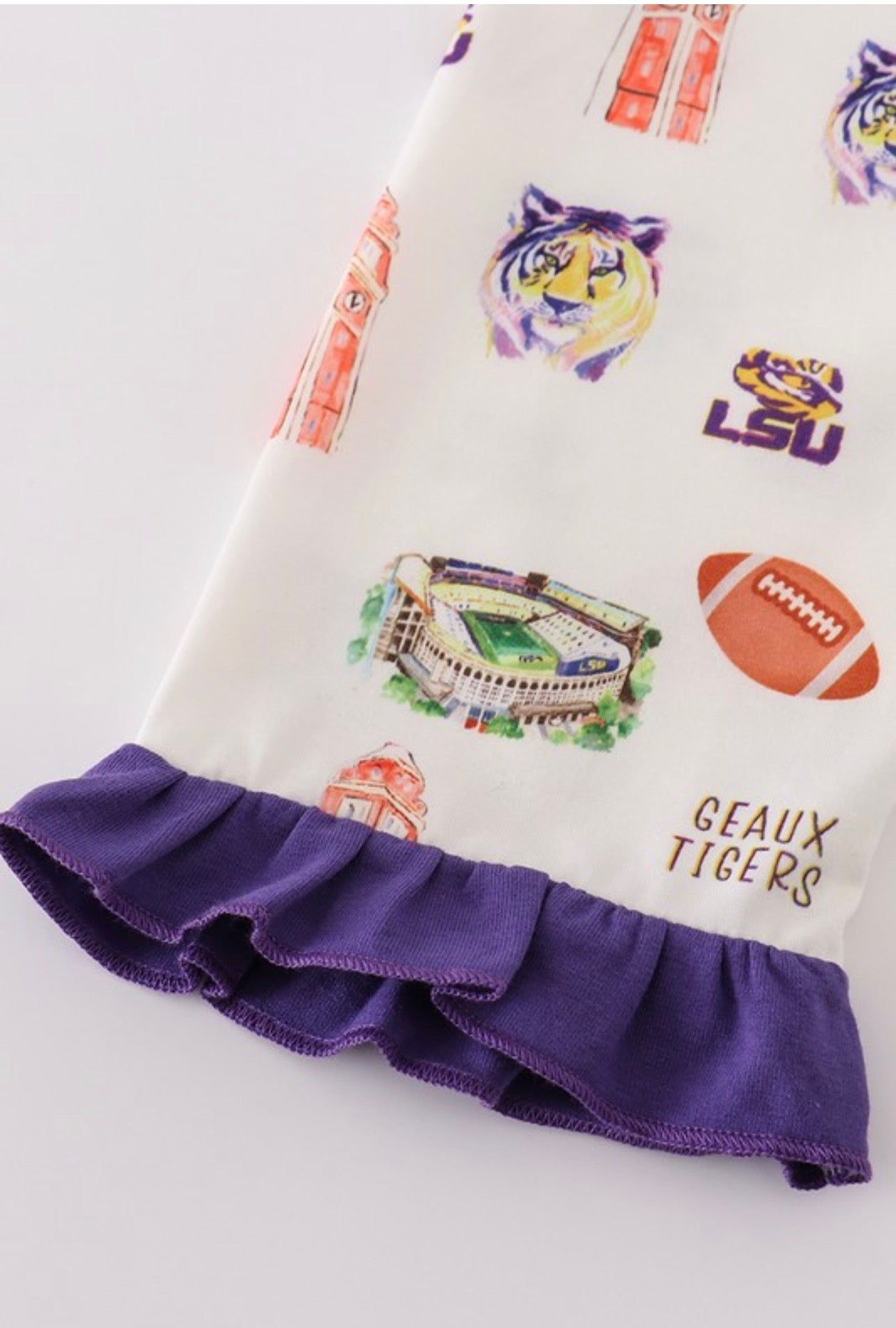 Purple geaux tiger girl pajamas set